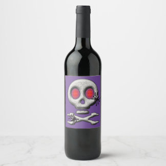 Rótulo De Garrafa De Cerveja Crânio Assustador Clássico de Halloween Aranhas Si