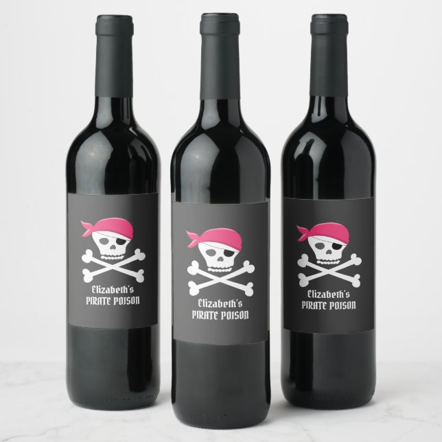 Rótulo De Garrafa De Cerveja Crânio Divertido Crossbones Pirata Veneno Personal (Garrafas)
