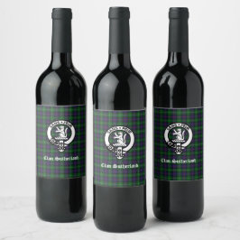 Rótulo De Garrafa De Cerveja Crestão e Tartan do Clã Sutherland