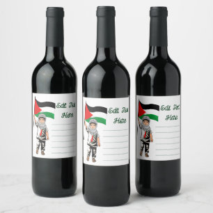 Rótulo De Garrafa De Cerveja Criança com a bandeira Keffiyeh Palestine