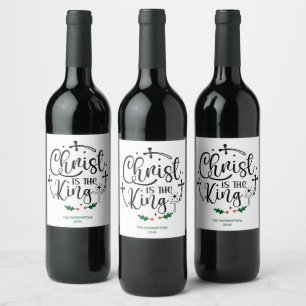 Rótulo De Garrafa De Cerveja Cristo é o Rei Costume Religioso de Natal