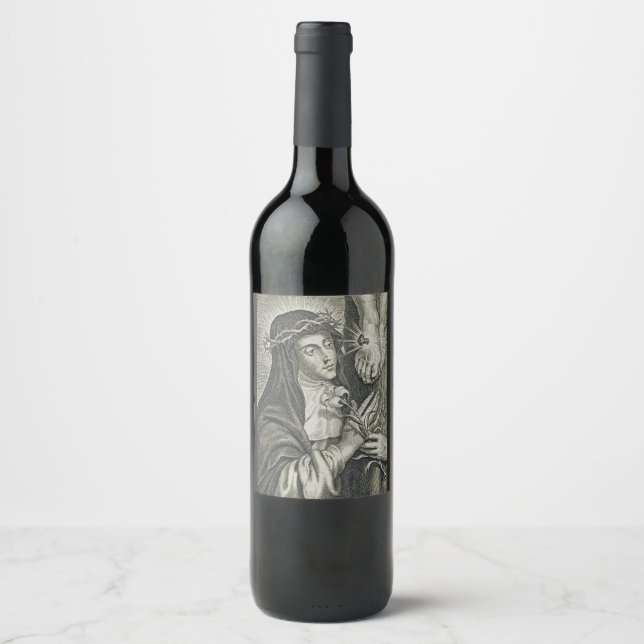Rótulo De Garrafa De Cerveja Crucificação de Santa Catarina de Siena Arte Noir  (Frente)