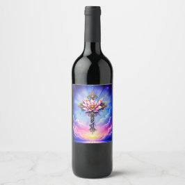 Rótulo De Garrafa De Cerveja Cruz Celestial do Lótus