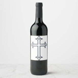 Rótulo De Garrafa De Cerveja Cruz cristã típica