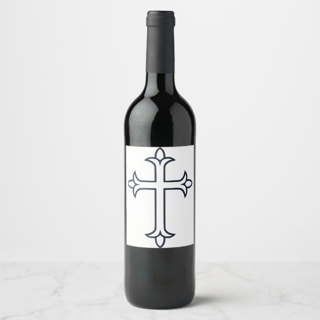 Rótulo De Garrafa De Cerveja Cruz cristã típica (Frente)