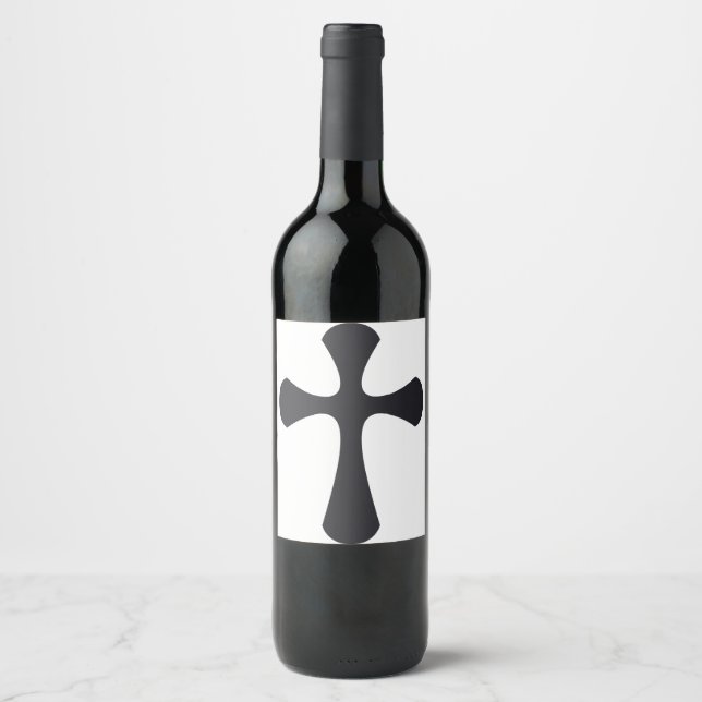 Rótulo De Garrafa De Cerveja Cruz Minimalista Moderna Arte Cristã Contemporânea (Frente)