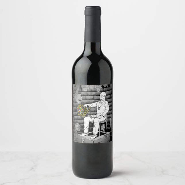 Rótulo De Garrafa De Cerveja Cubo Mágico com Monstros (Frente)