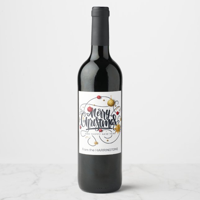 Rótulo De Garrafa De Cerveja Custom name Christmas Wishes (Frente)