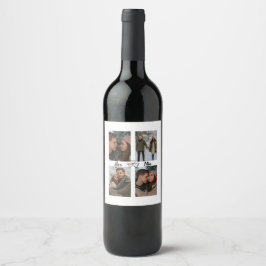 Rótulo De Garrafa De Cerveja Custom Valentine Wine Label with Multiple Photos