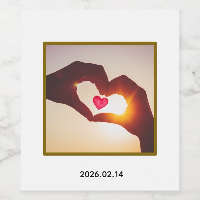 Rótulo De Garrafa De Cerveja Custom with photo and date design (Rótulo Único)