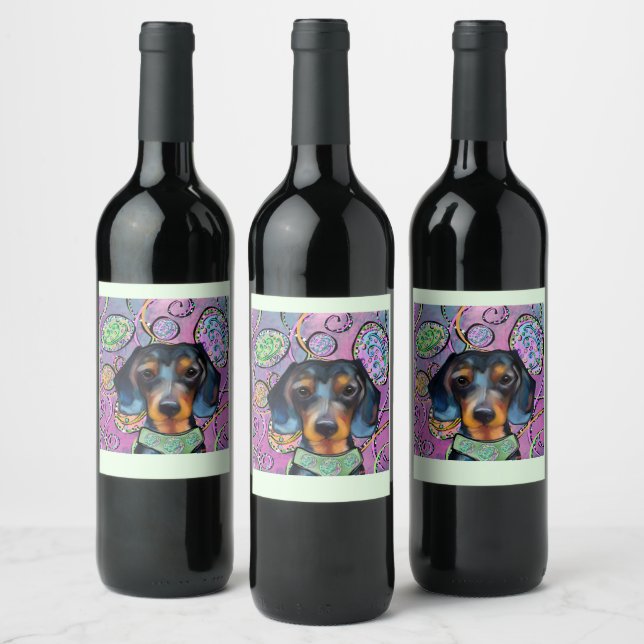 RÓTULO DE GARRAFA DE CERVEJA DACHSHUND  (Garrafas)