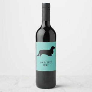 Rótulo De Garrafa De Cerveja Dachshund Pelo Longo - Silhueta 1