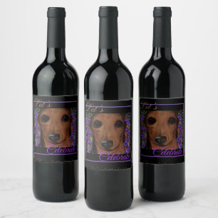 Rótulo De Garrafa De Cerveja Dachshund Vermelho
