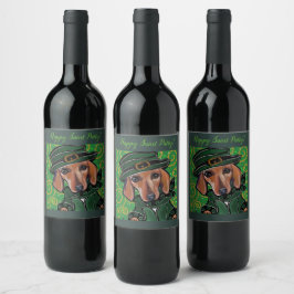 RÓTULO DE GARRAFA DE CERVEJA DACHSHUND VERMELHO