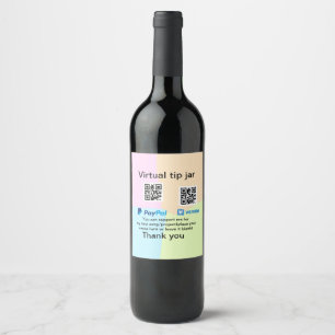 Rótulo De Garrafa De Cerveja Dádiva virtual jar q r código doação de moeda PayP
