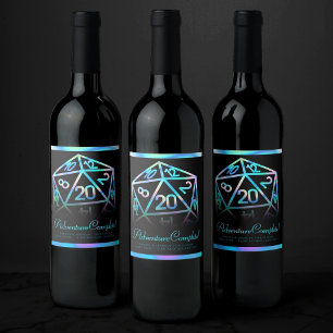 Rótulo De Garrafa De Cerveja Dados de RPG   Gamer de Mesa Holo Fantasia Persona