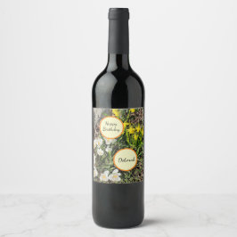 Rótulo De Garrafa De Cerveja Daffodils & Crocus Birthday