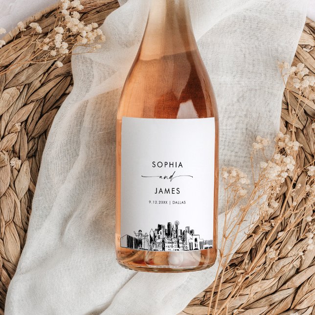 Rótulo De Garrafa De Cerveja Dallas Skyline (Criador carregado)