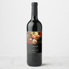 Rótulo De Garrafa De Cerveja Dark romantic moody elegant floral wedding