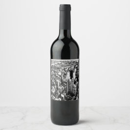 Rótulo De Garrafa De Cerveja De Manhattan ao céu