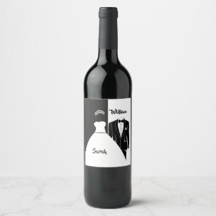 Rótulo De Garrafa De Cerveja De smoking, preto e branco