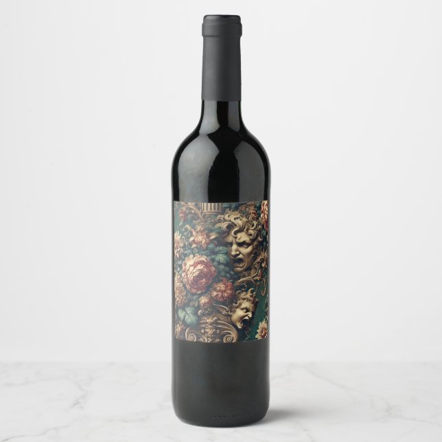 Rótulo De Garrafa De Cerveja Decadência Desordenada – Floral Vitoriano Gótico (Frente)
