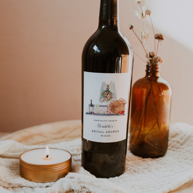 Rótulo De Garrafa De Cerveja Degustação de Vinhos Elegante | Chás de Noiva ao A (Criador carregado)