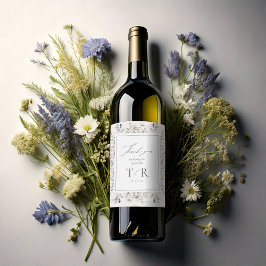 Rótulo De Garrafa De Cerveja Delicate Wildflower Border Wedding ID1102