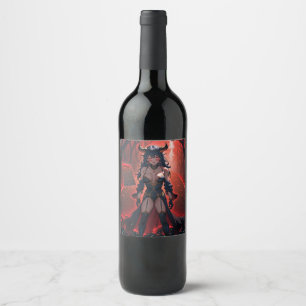 Rótulo De Garrafa De Cerveja Demonessa com Contato em Encruzilhada, Anime Demon
