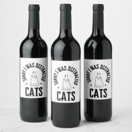 Rótulo De Garrafa De Cerveja Desculpe, fui distraído pelos botões de gatos