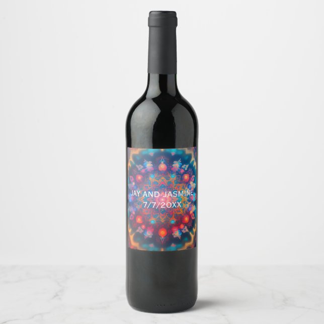 Rótulo De Garrafa De Cerveja Design cósmico de nova era frágil (Frente)