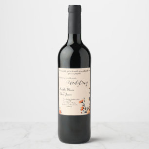 Rótulo De Garrafa De Cerveja Design de convite romântico floral suave