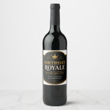 Design de Rótulo de Vinho Birthday Royale