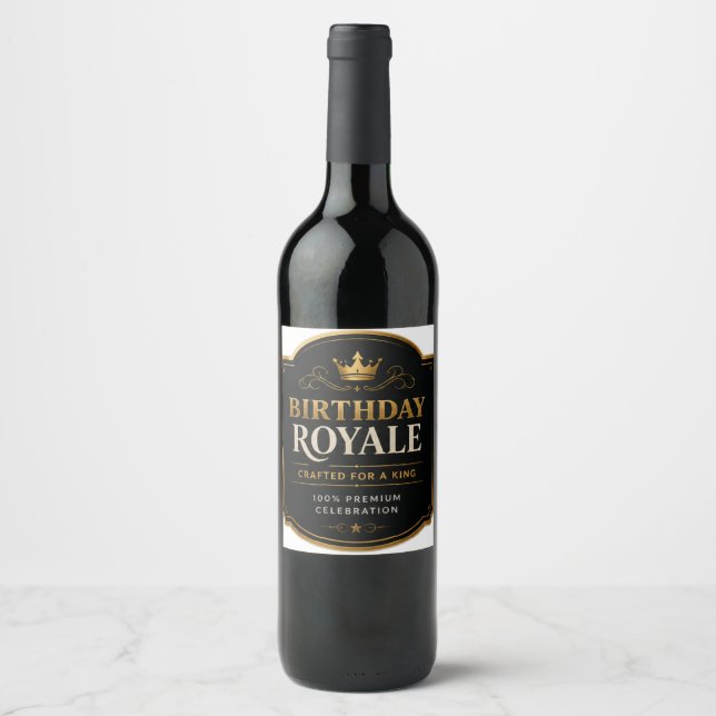 Rótulo De Garrafa De Cerveja Design de Rótulo de Vinho Birthday Royale (Frente)