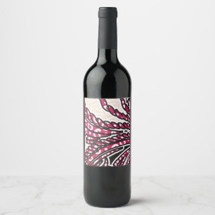 Rótulo De Garrafa De Cerveja Design decorativa com vermelho vívido e alfinete