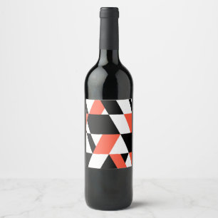 Rótulo De Garrafa De Cerveja Design geométrico urbano moderno, trendy, preto e