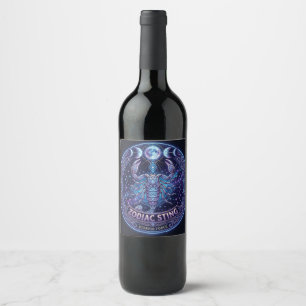 Rótulo De Garrafa De Cerveja Design Gráfico Celestial de Escorpião Zodíaco Stin