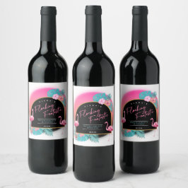 Rótulo De Garrafa De Cerveja Despedida de Solteira Flamingo Floco Fantástico V1
