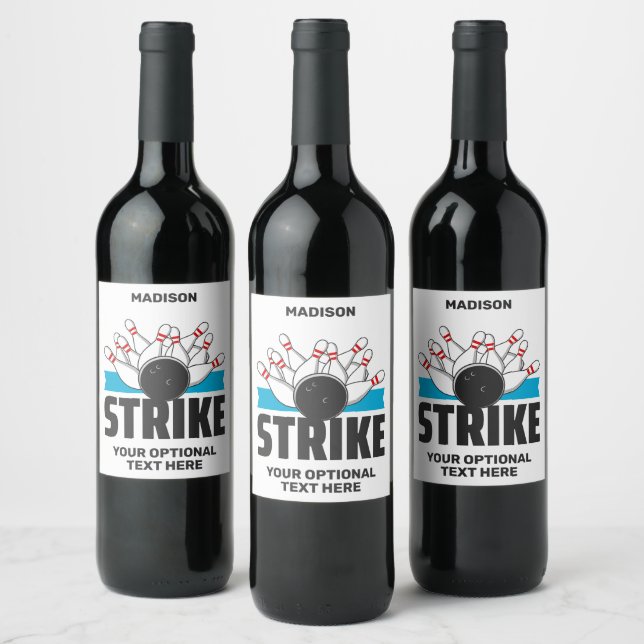 Rótulo De Garrafa De Cerveja Destaque de Nome Personalizado e Boliche de Texto (Garrafas)