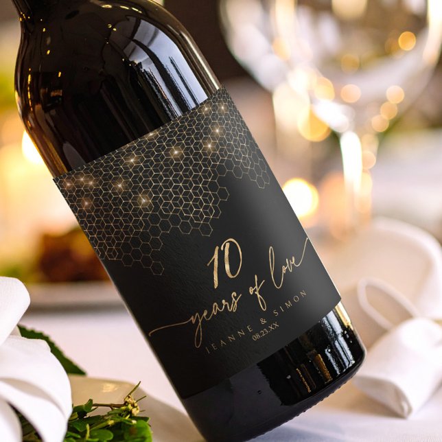 Rótulo De Garrafa De Cerveja Destaques do 10º aniversário do Dourado ID1165 (Criador carregado)