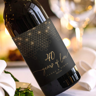 Rótulo De Garrafa De Cerveja Destaques do 40º aniversário do Dourado ID1165
