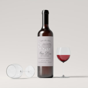 Rótulo De Garrafa De Cerveja destino elegante floral Salvar a Data