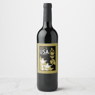 Rótulo De Garrafa De Cerveja Dia da Independência Americana