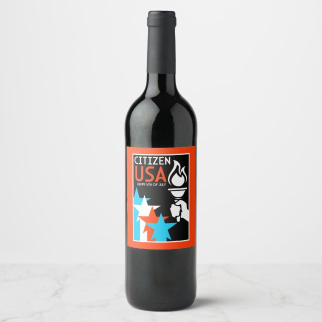 Rótulo De Garrafa De Cerveja Dia da Independência Americana (Frente)
