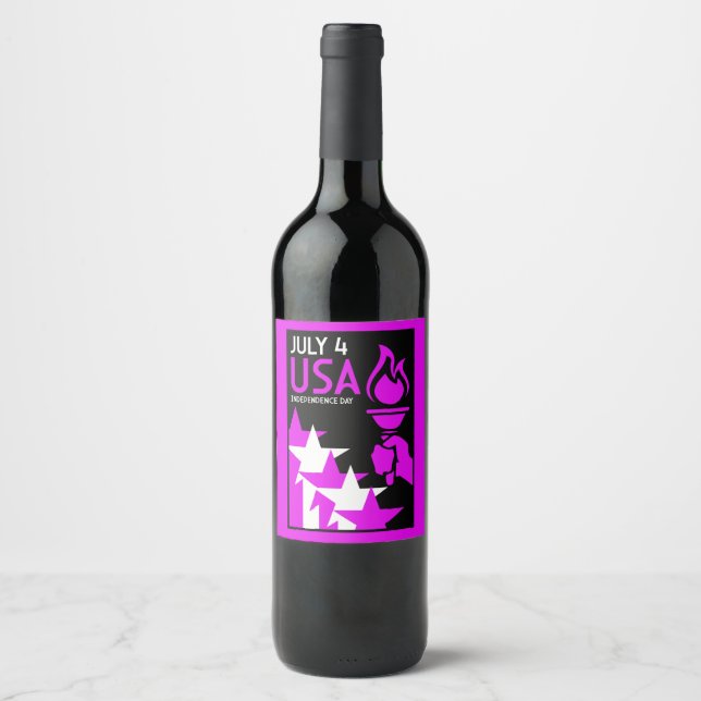 Rótulo De Garrafa De Cerveja Dia da Independência Americana (Frente)