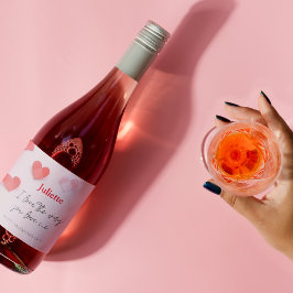 Rótulo De Garrafa De Cerveja Dia de os namorados Romântico rosa e vermelho