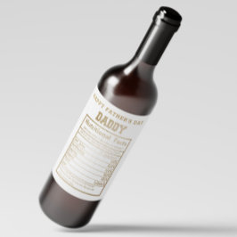 Rótulo De Garrafa De Cerveja Dia de os pais de Fatos Nutricionais do pai