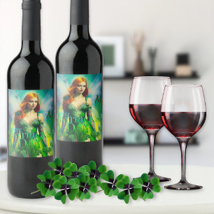 Rótulo De Garrafa De Cerveja Dia de São Patrício Verde Fada Irlandesa Trevo de