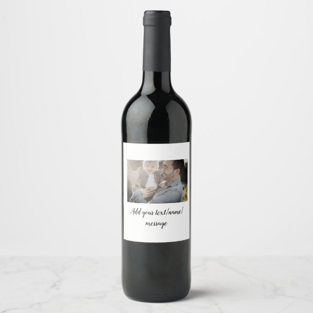 Rótulo De Garrafa De Cerveja dia dos pais filho pai papai adicionar foto texto  (Frente)