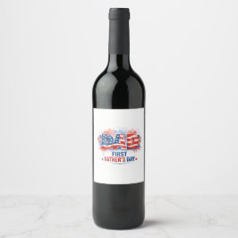 Rótulo De Garrafa De Cerveja Dia dos Pais Patriótico